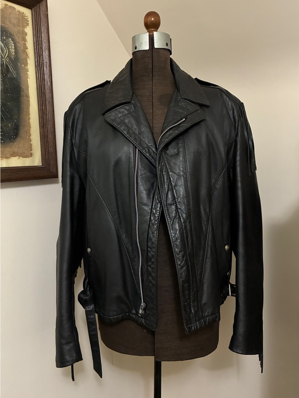 Vintage Reed Sportswear Fringe Leather Jacket with Conchos